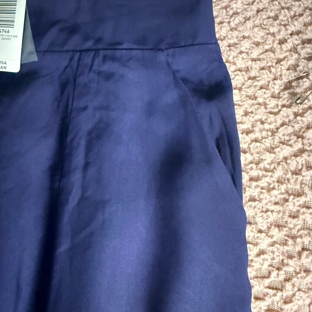 Torrid Navy Faux Button-Front Design Midi SkirtStretch waistband Preppy NWT SZ12 - Picture 3 of 5